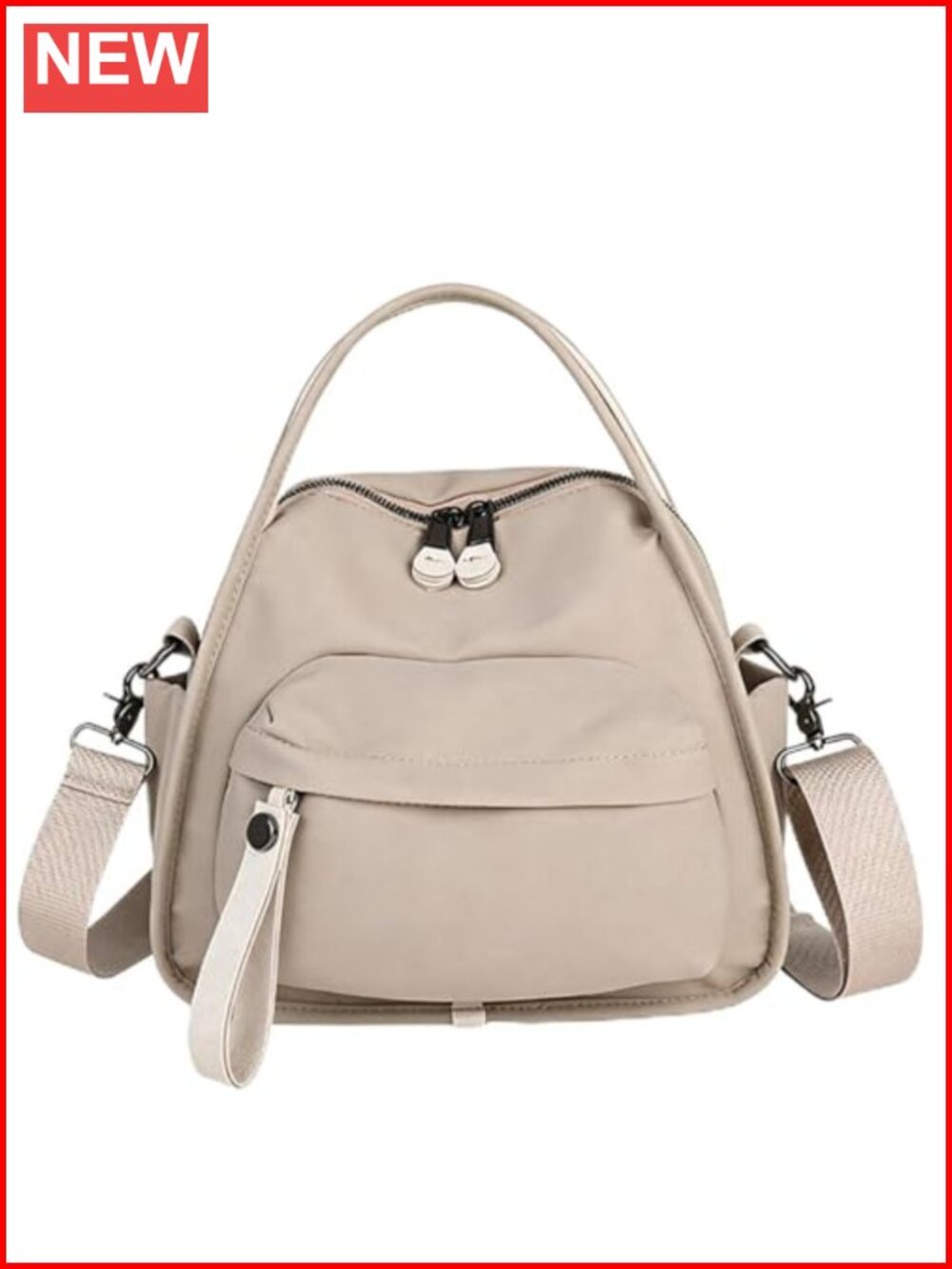 3-in-1 Convertible Nylon Shoulder Bag Lightweight Crossbody Handbag